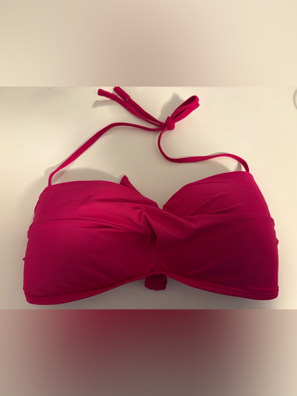Strapless Pink Twist Front Bikini Top - Women Swim